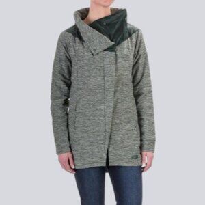 The North Face long Pseudio jacket grey/green women's size L